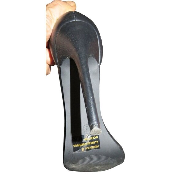 Charlotte Russe Rebekah Black Vegan Leather ankle strap pumps sz 8 - Picture 8 of 13